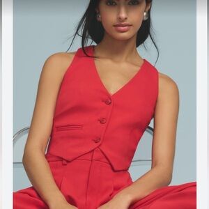 Maeve Slim Cropped Suiting Vest, Anthropologie, size: XS